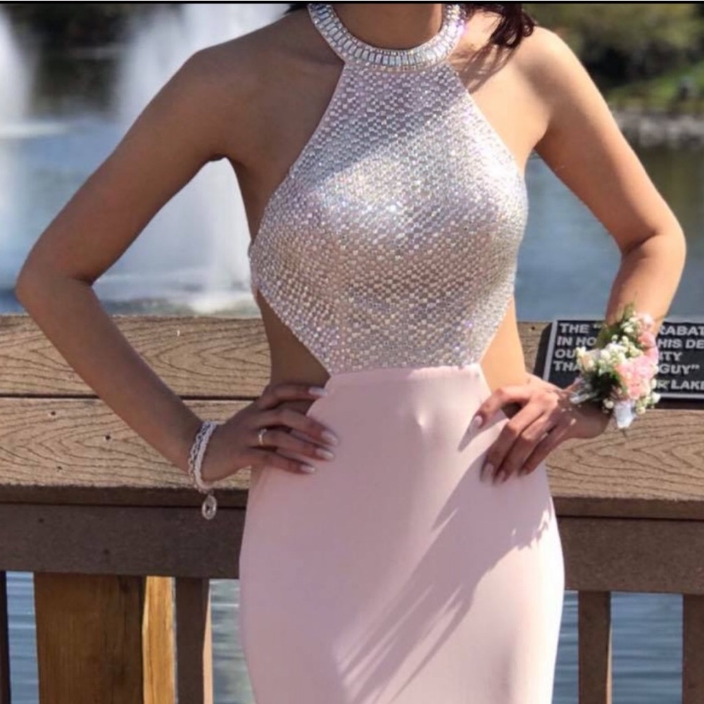 Pale pink prom dress